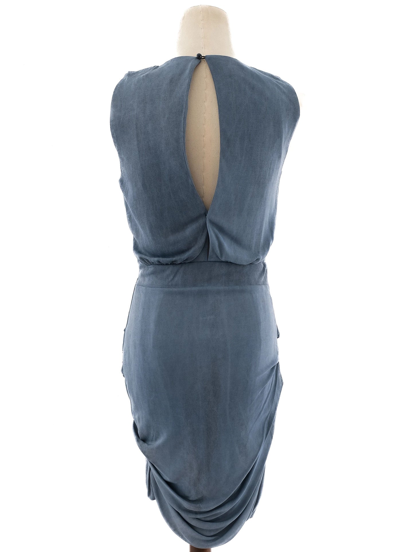excellent elisabetta franchi blue sleeveless dress size xs