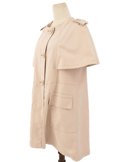 Excellent MaxCo Beige Short-Sleeved Cape Coat Size M
