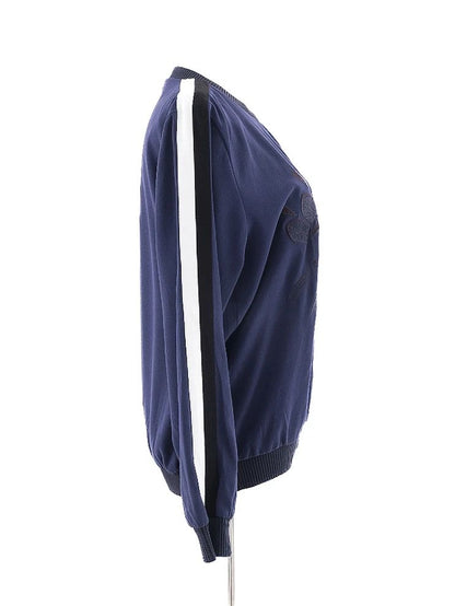 Excellent Kenzo Blue Sweatshirt S with Eye Design and Ribbed Cuffs