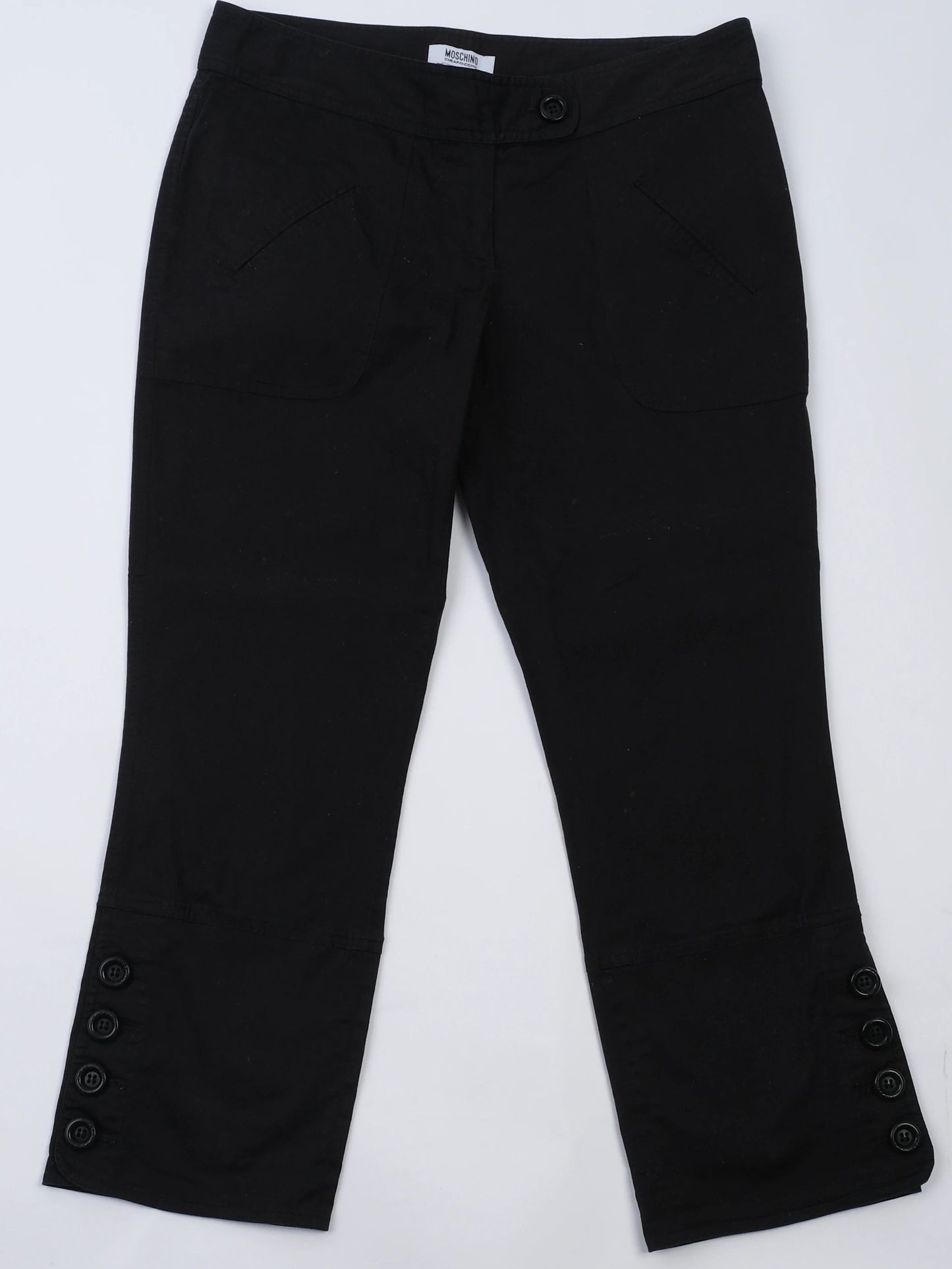 excellent moschino cheap and chic black cotton pants size m