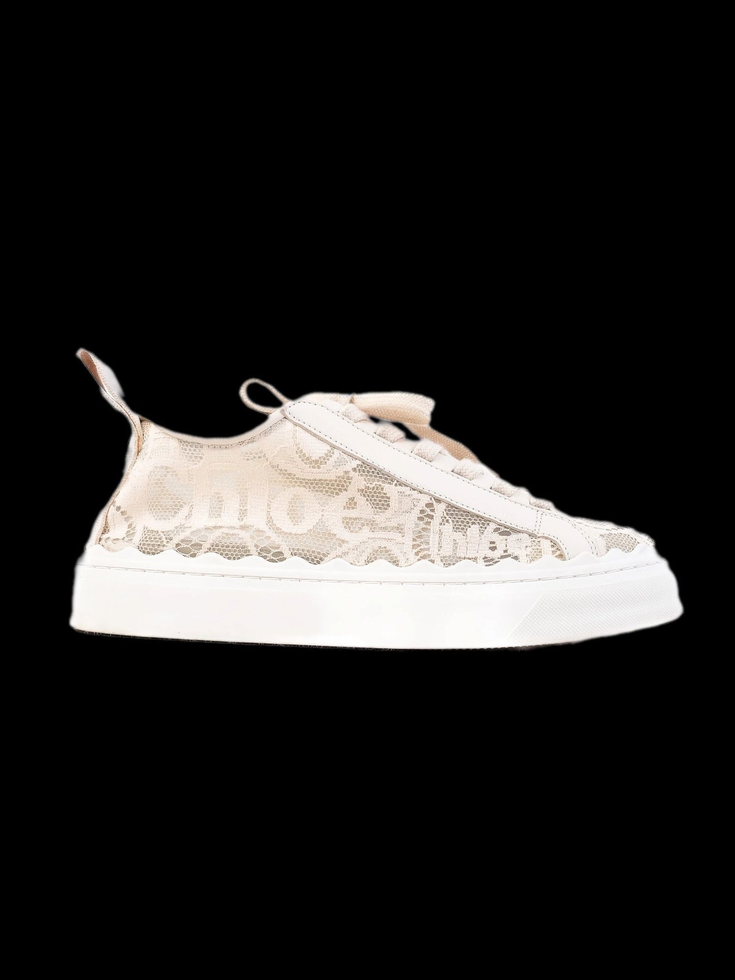 chloé women's white textile sneakers excellent condition