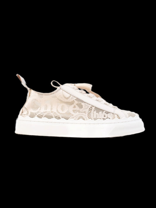 Chloé Women's White Textile Sneakers Excellent Condition
