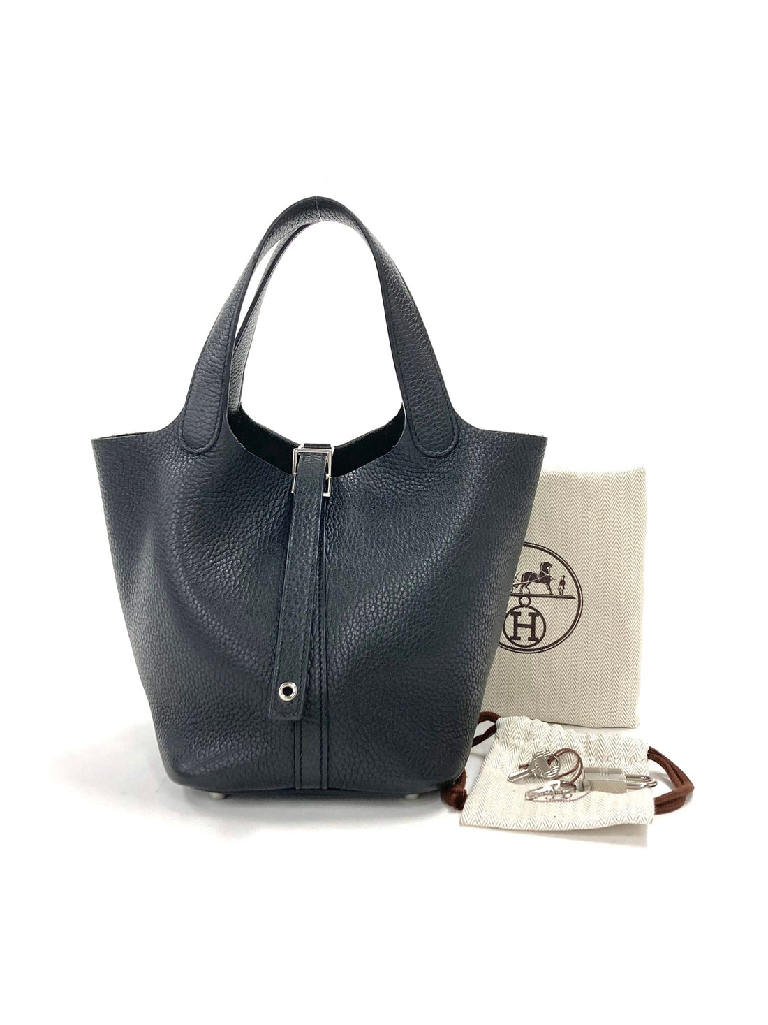 Hermes Black Picotin PM,Taurillon Clemence PHW  Y Stamp