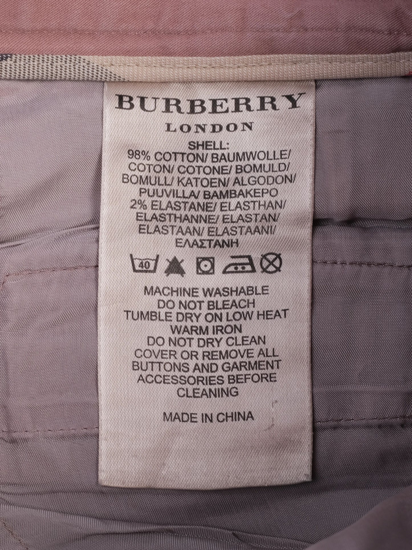 burberry pink womenõs shorts size s excellent condition