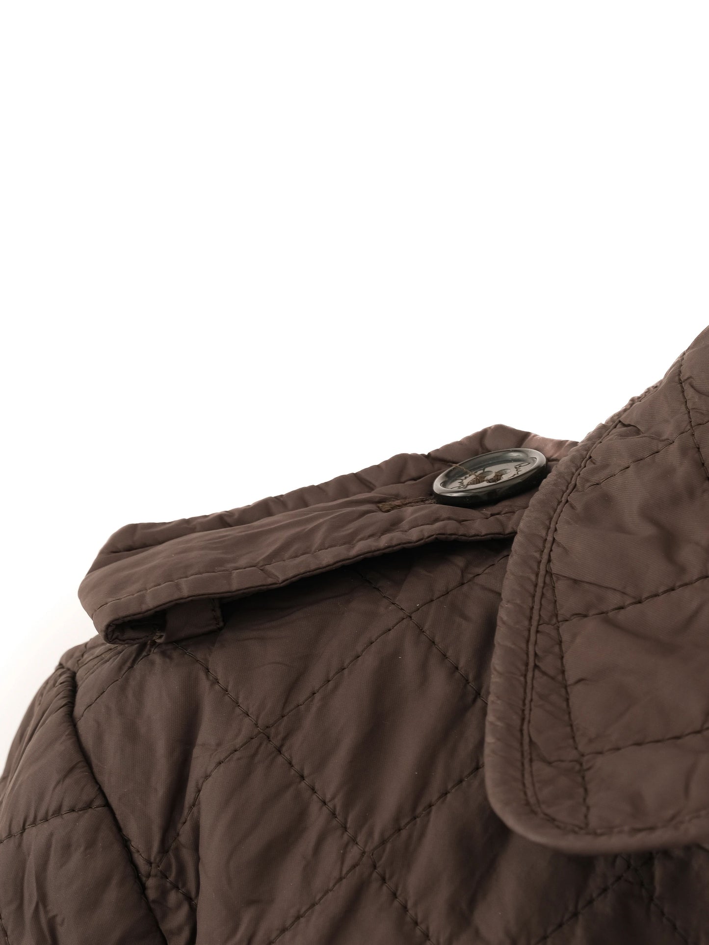 excellent burberry green nylon quilted jacket size m