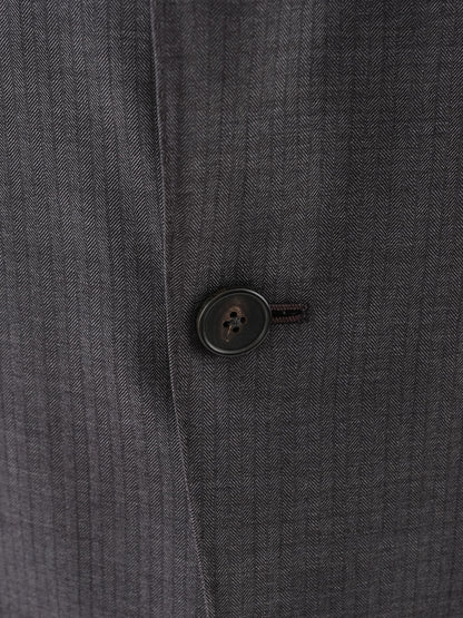 Excellent Ermenegildo Zegna Gray Wool Suit Jacket Size XL