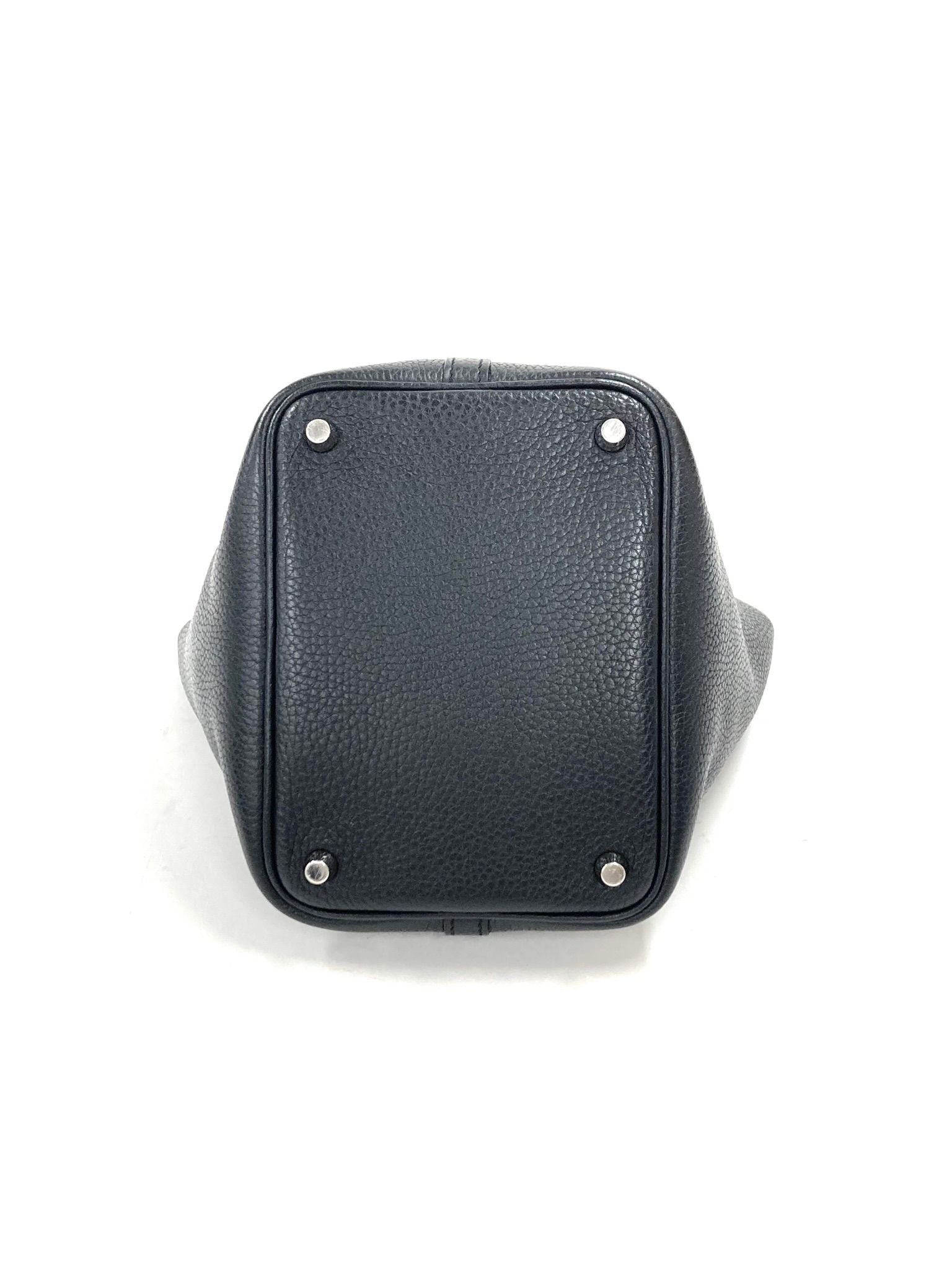 Hermes Black Picotin PM,Taurillon Clemence PHW  Y Stamp