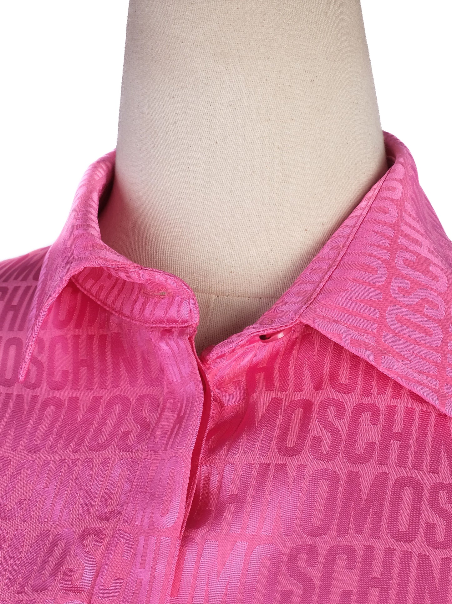excellent moschino pink blouse long sleeve viscose patterned