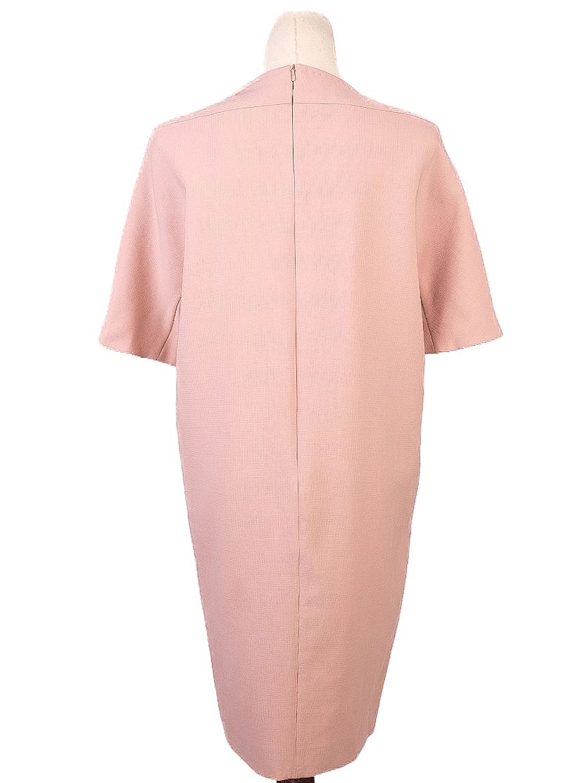 excellent max mara pink wool dress size s short sleeve knee-length