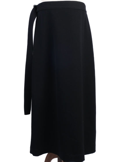 RAEY Black Wool Wrap Skirt with Belt Size XXL Excellent Condition