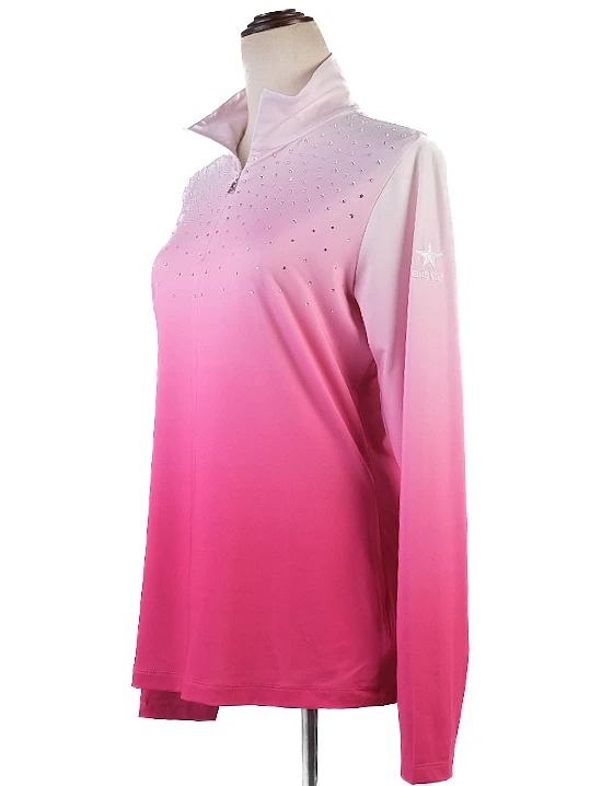 excellent bogner pink gradient long sleeve shirt size m