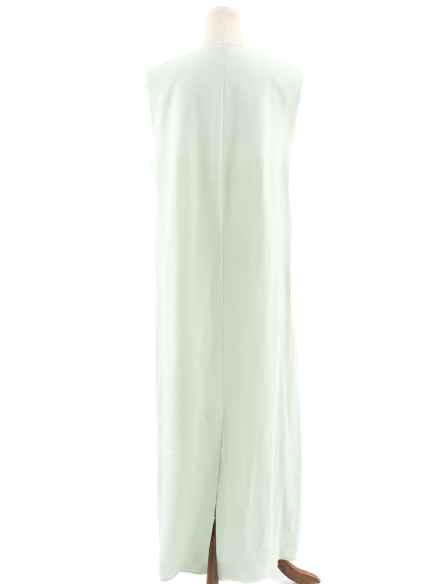 new cos green v-neck maxi dress size xl sleeveless viscose