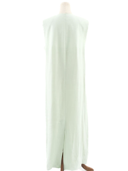 NEW Cos Green V-Neck Maxi Dress Size XL Sleeveless Viscose