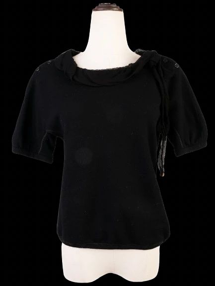 excellent louis vuitton black cotton short-sleeved top size xs