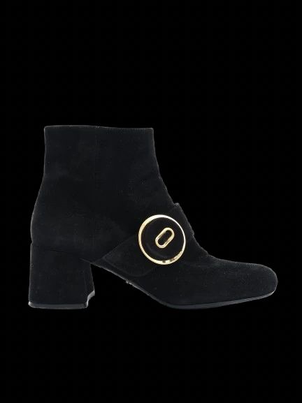 excellent prada black genuine suede ankle boots size 36.5
