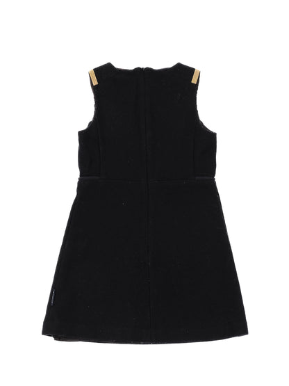 Perfect Moncler Kids Blue Wool Dress Size 8 with Gold Trims