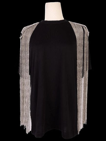 NEW Christopher Kane Black Top XS with Chain Fringe Design