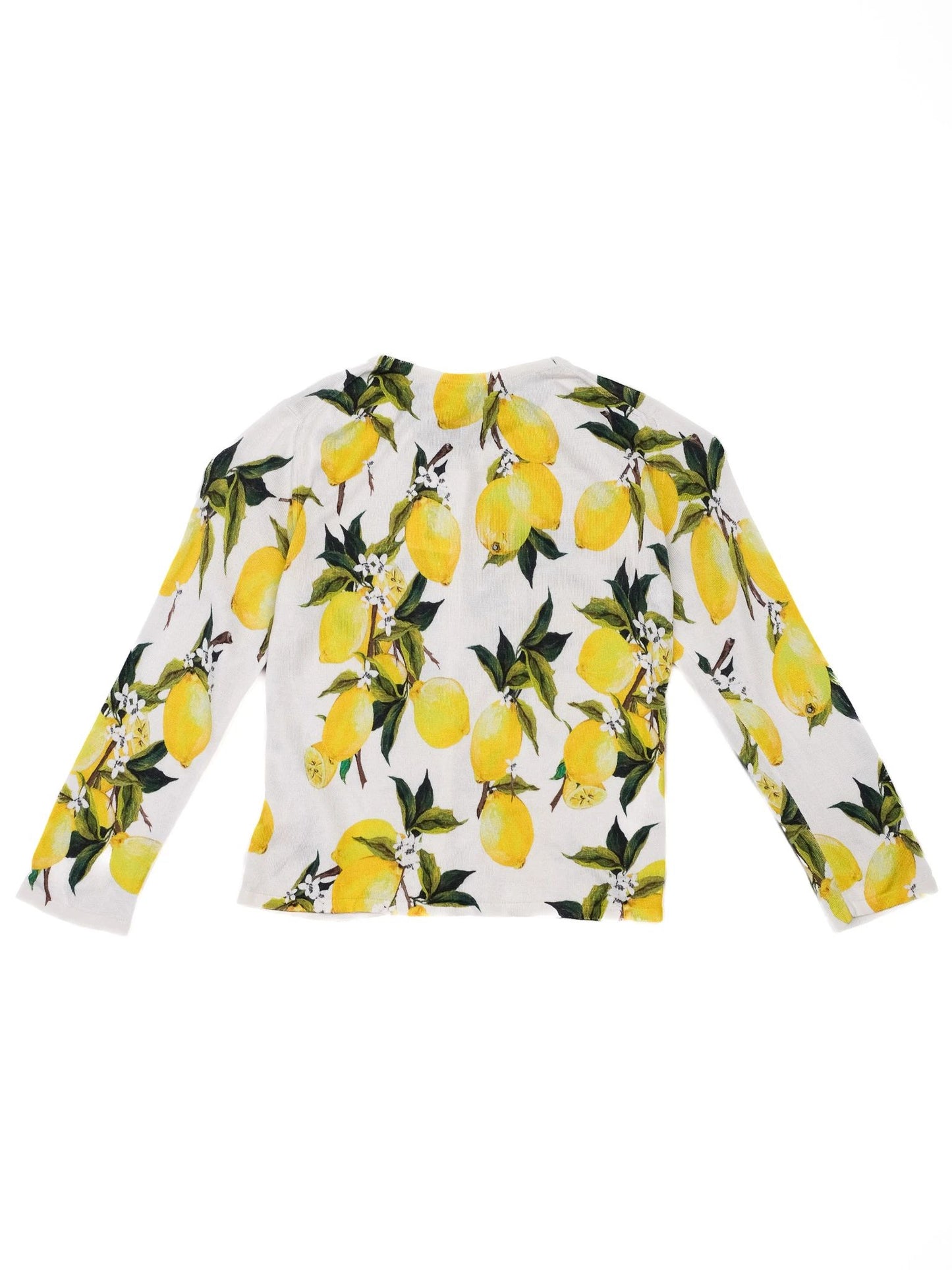 excellent dolce gabbana kids cardigan lemon print silk size 7/8