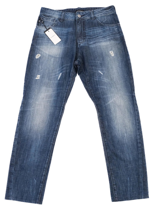 NEW Emporio Armani Women's Blue Distressed Jeans Size Unknown