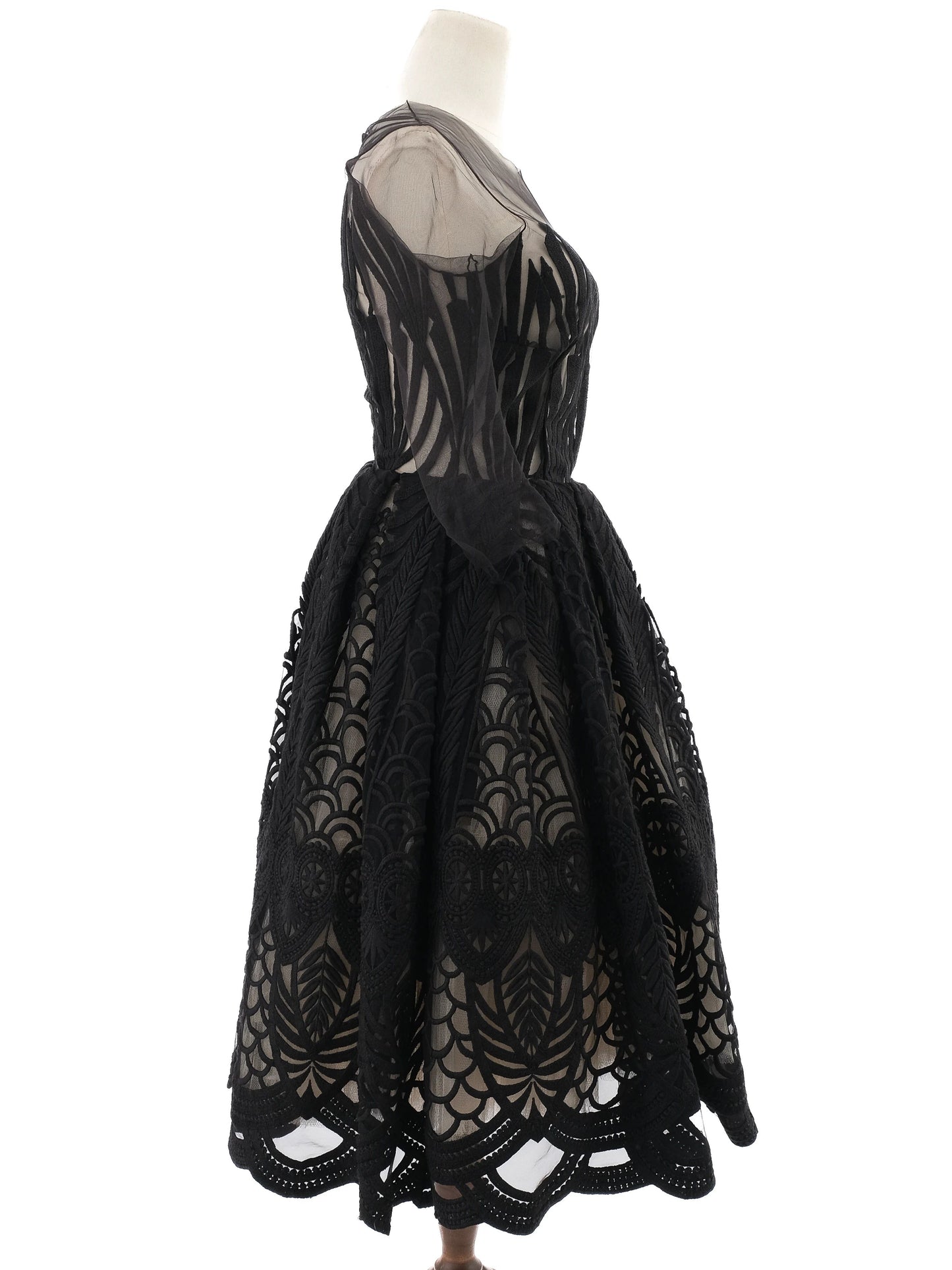 excellent bella potemkina black lace dress size m