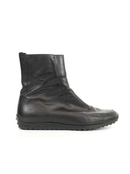 Excellent Bally Black Leather Boots with Side Zipper Size 45