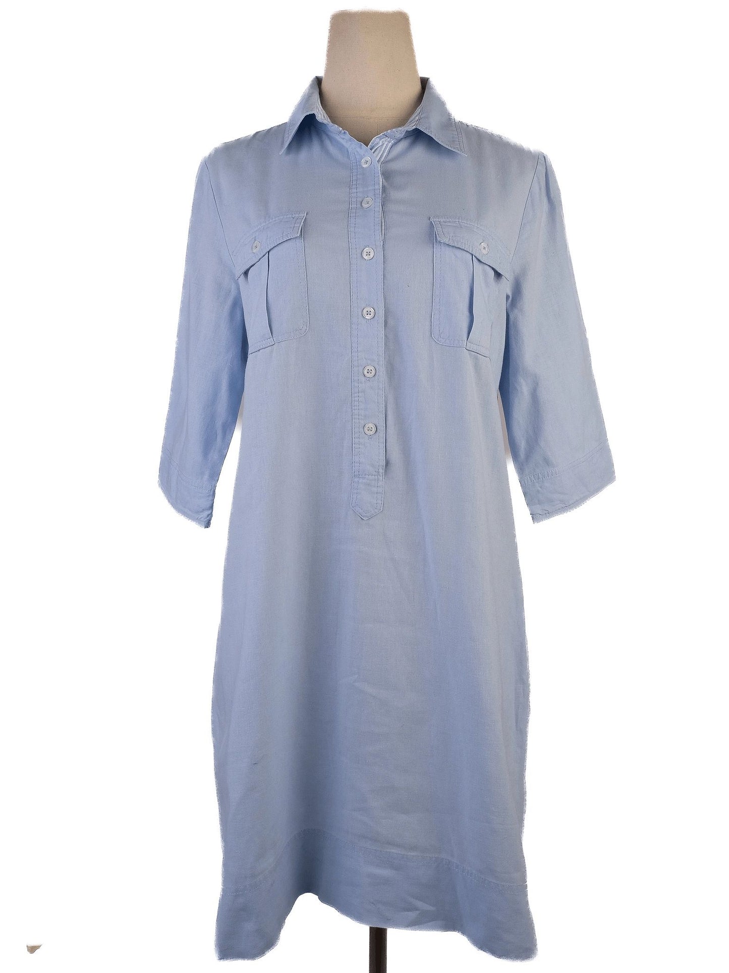 average burberry london light blue shirt dress size s