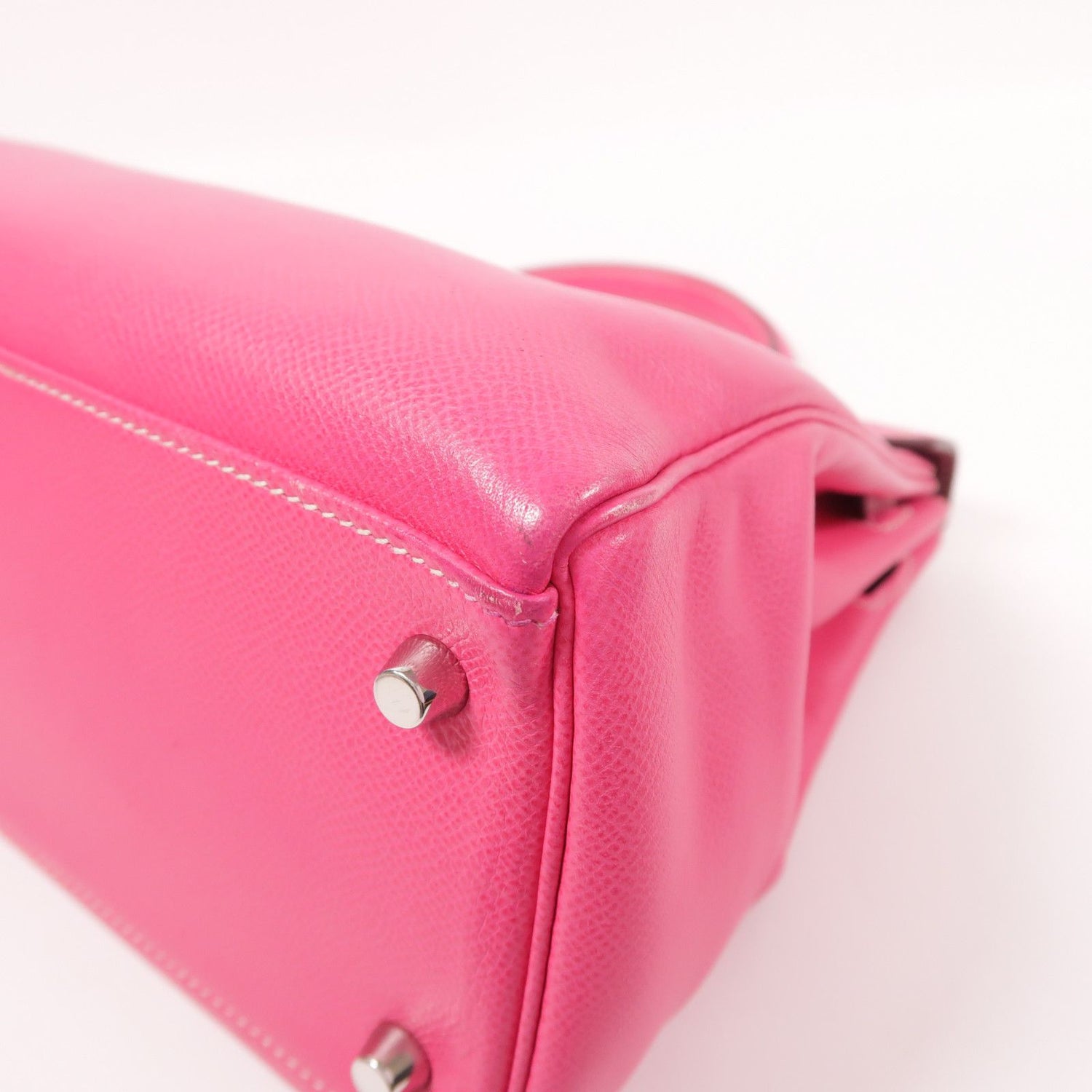 Hermes Epsom Leather Kelly 32 Silver Hand-turn Shoulder Bag Rose Tyrien 2way Shoulder Bag Rose Tyrien Pink Rose Tyriem E