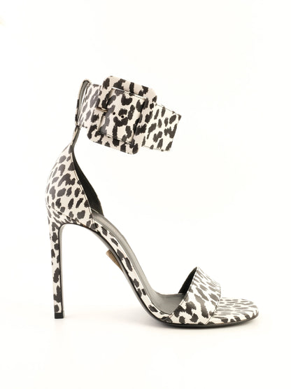 Excellent Saint Laurent High-Heeled Shoes Animal Print Leather Size 38