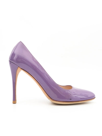 Excellent Prada Purple Lacquer High-Heeled Shoes Size 40