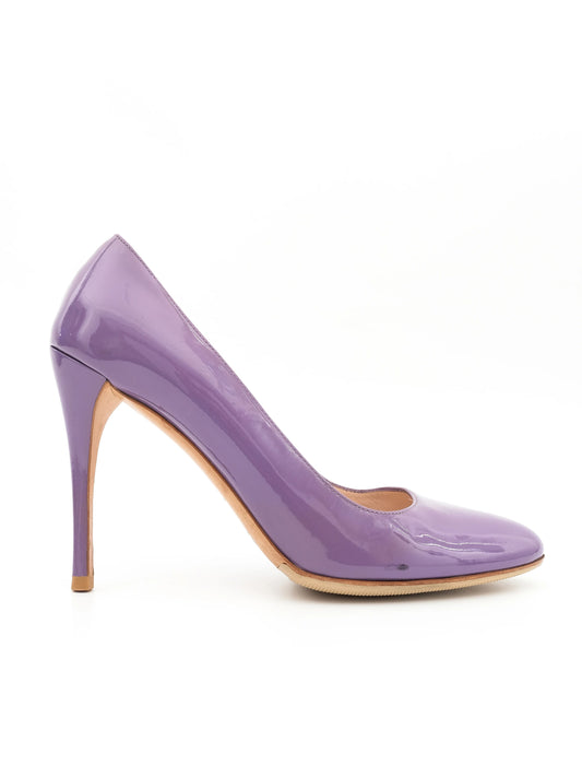 Excellent Prada Purple Lacquer High-Heeled Shoes Size 40