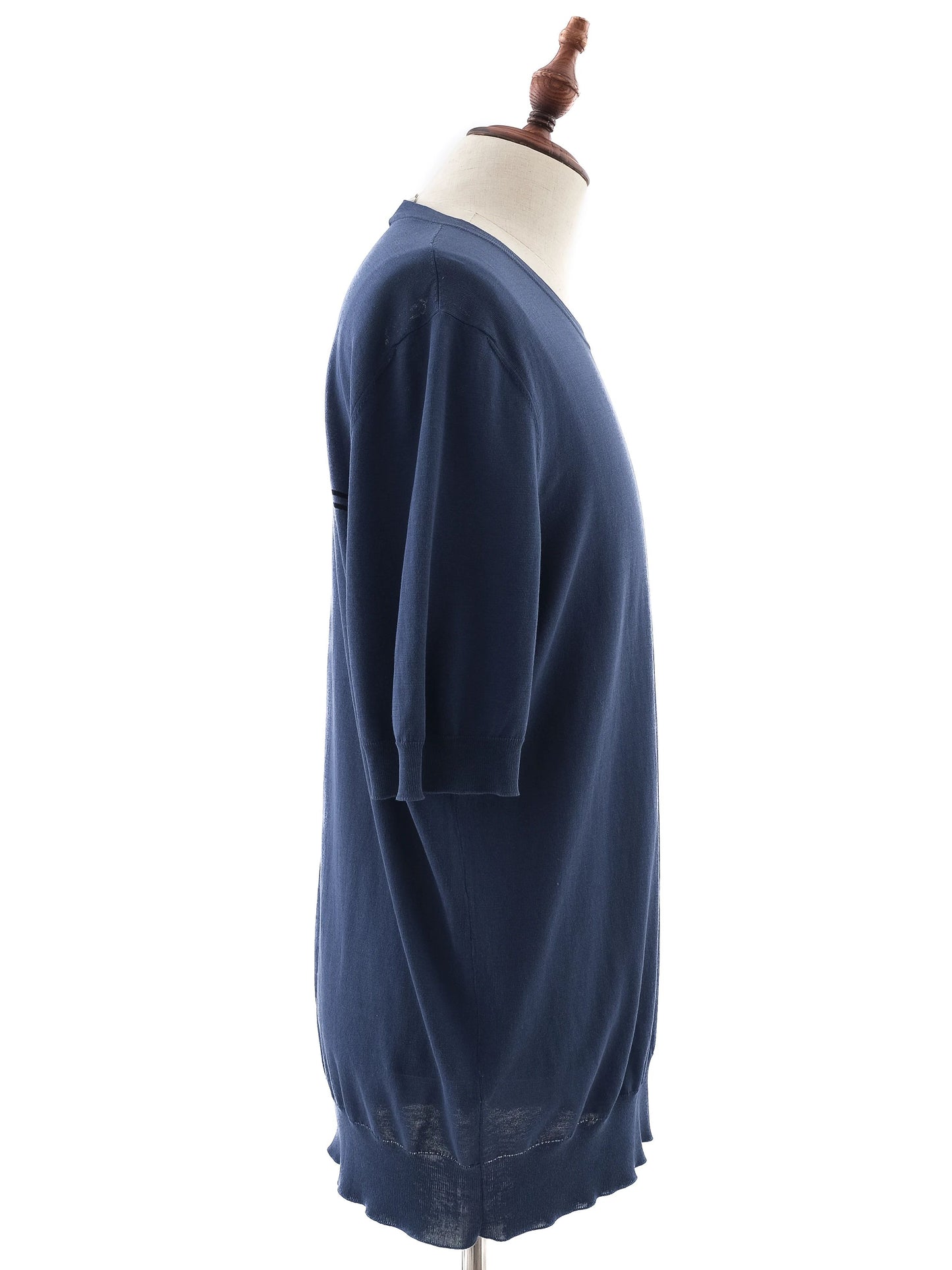 excellent hermes blue cotton men's sweater size l with geometric design