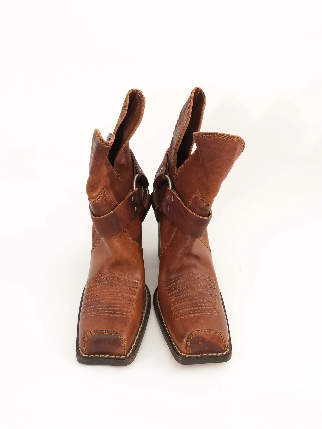 perfect dior orange leather high-heeled western boots size 39