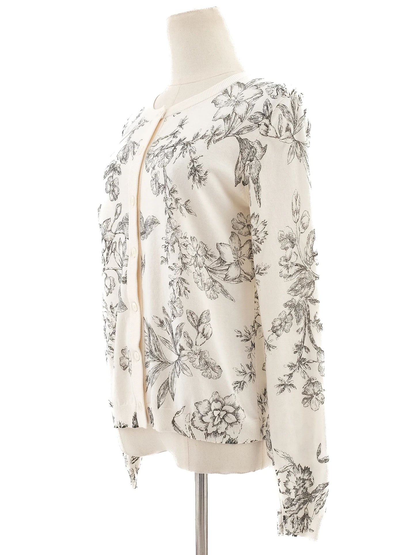 excellent twinset white floral pattern cardigan size xs