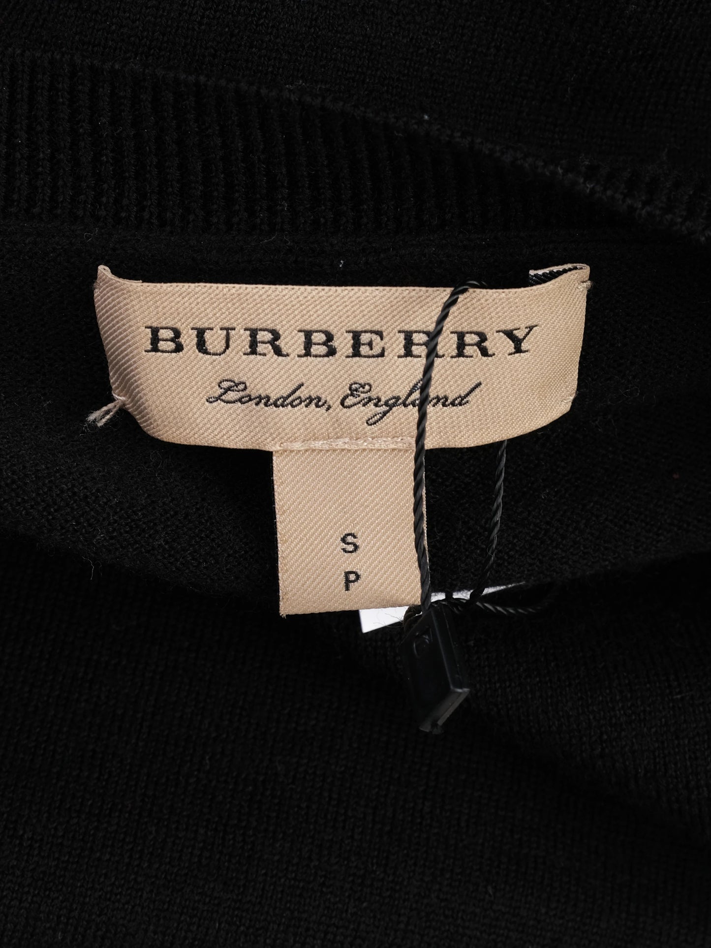 excellent burberry black wool sweater with elbow patches size s