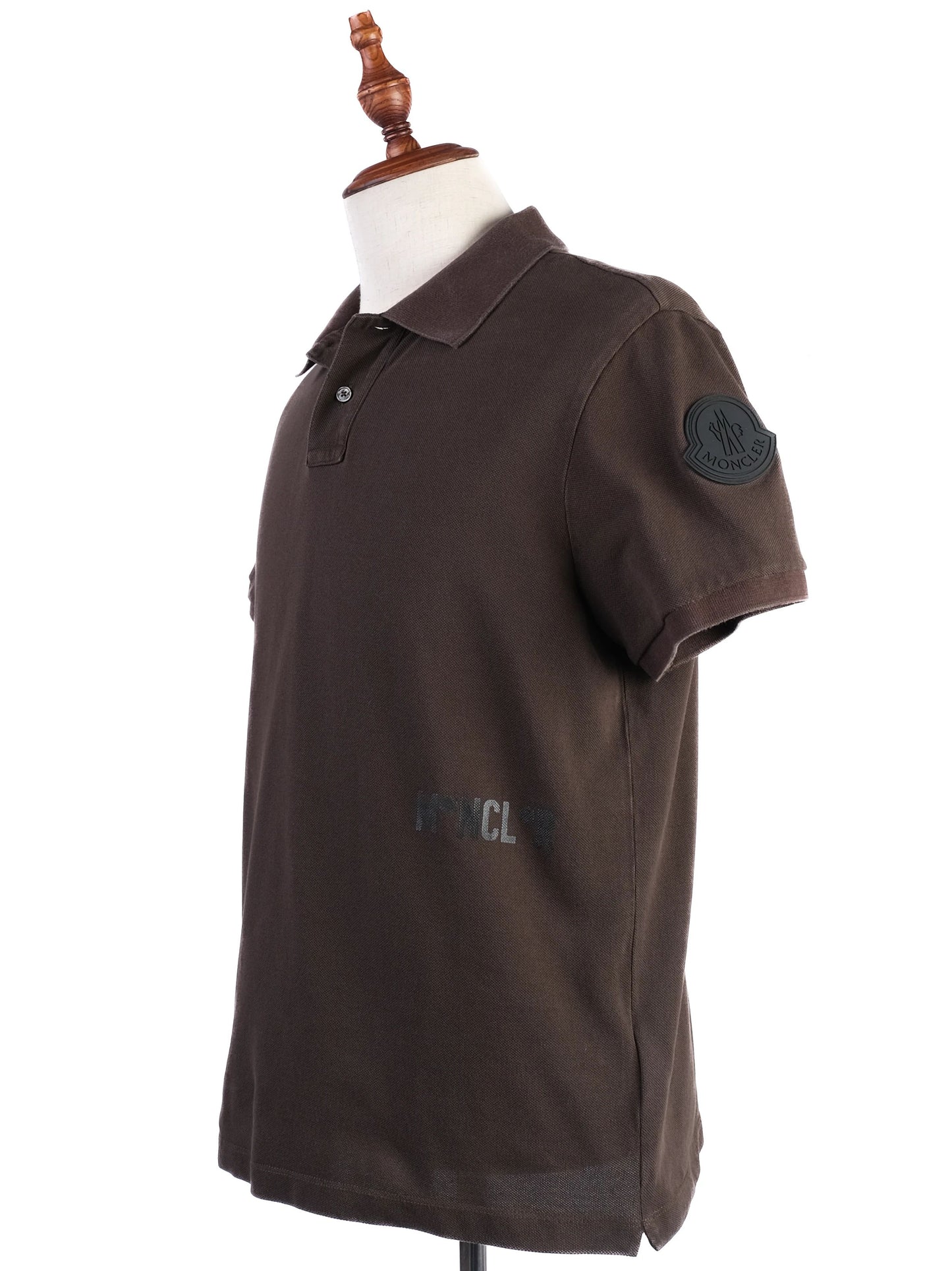 excellent moncler green cotton polo shirt size l with logo