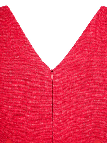 Excellent Sonia Rykiel Red Dress Size S with Wavy Orange Band