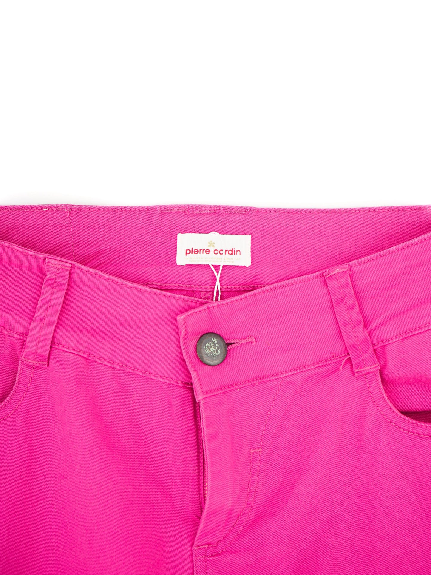 excellent pierre cardin pink elastane pants size l for women