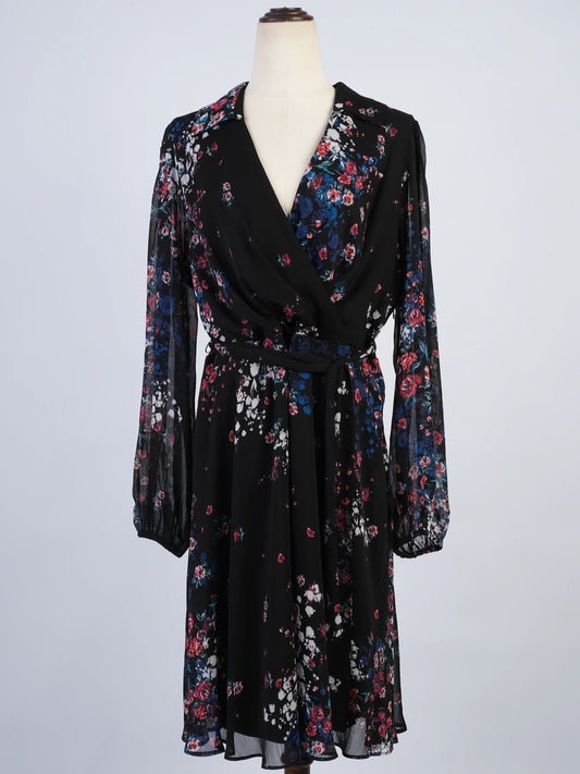 NEW DKNY Black Floral Print Dress Size N/A