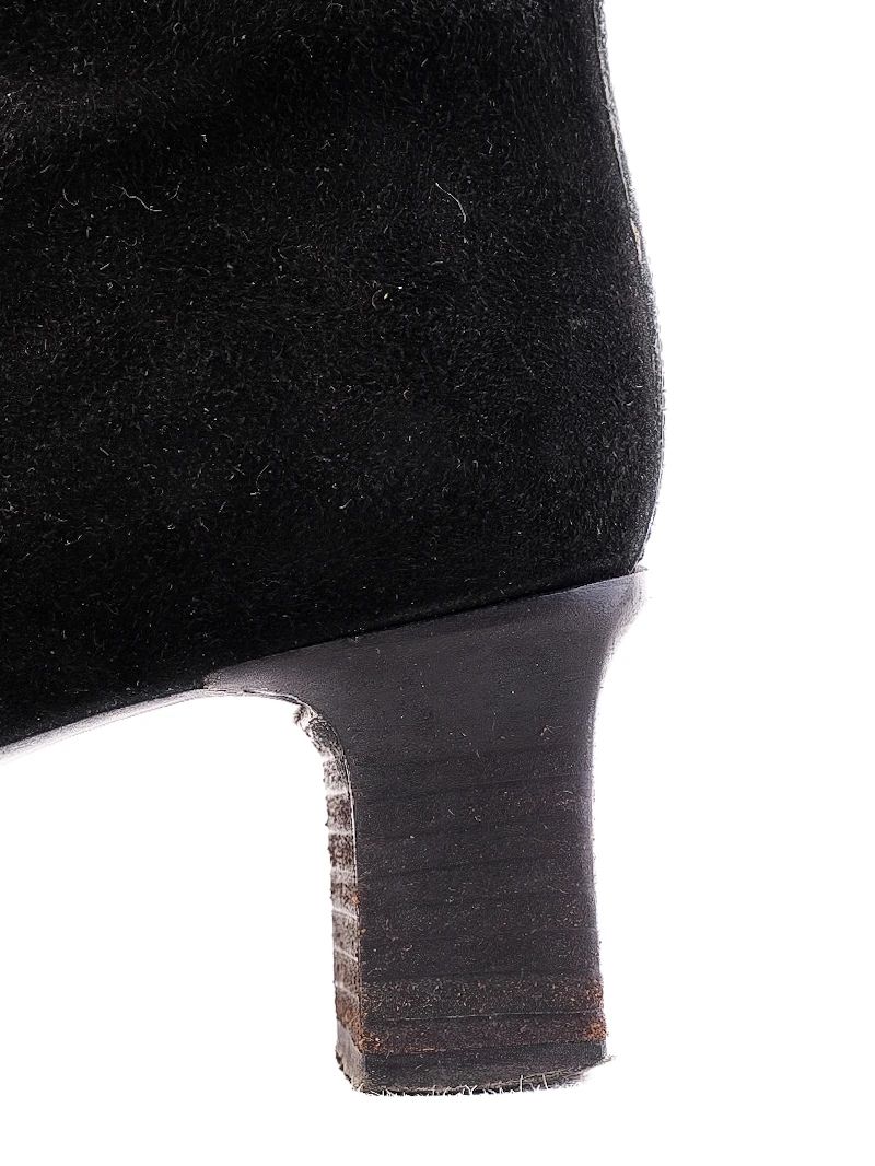 bally black genuine suede ankle boots with patent leather strap size 37