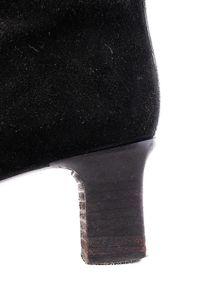 Bally Black Genuine Suede Ankle Boots with Patent Leather Strap Size 37