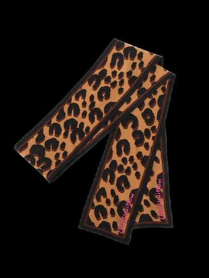 Excellent Louis Vuitton Leopard-Print Silk Scarf Combined Colors