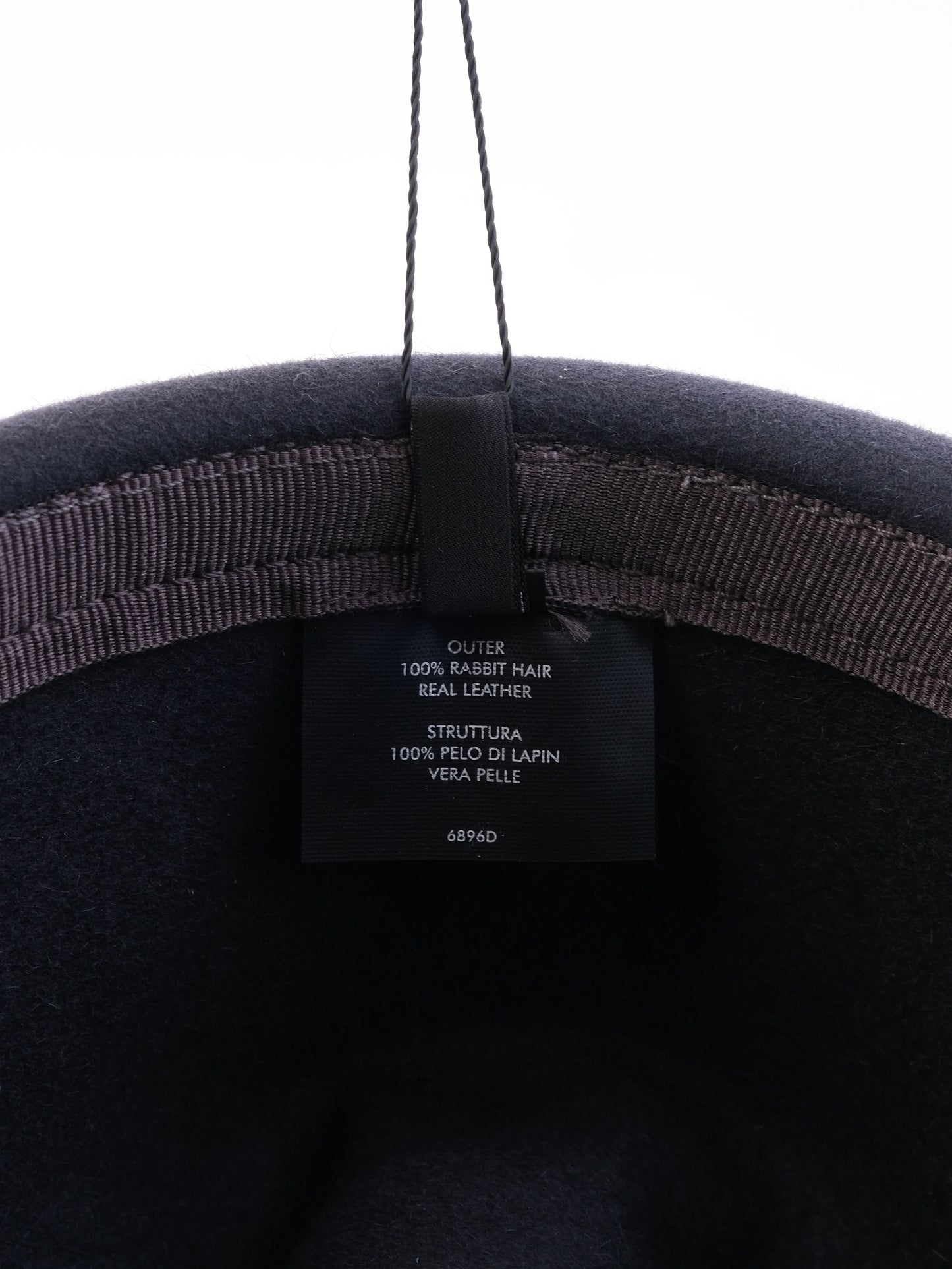 excellent gucci black wool fedora hat with leather band, size m