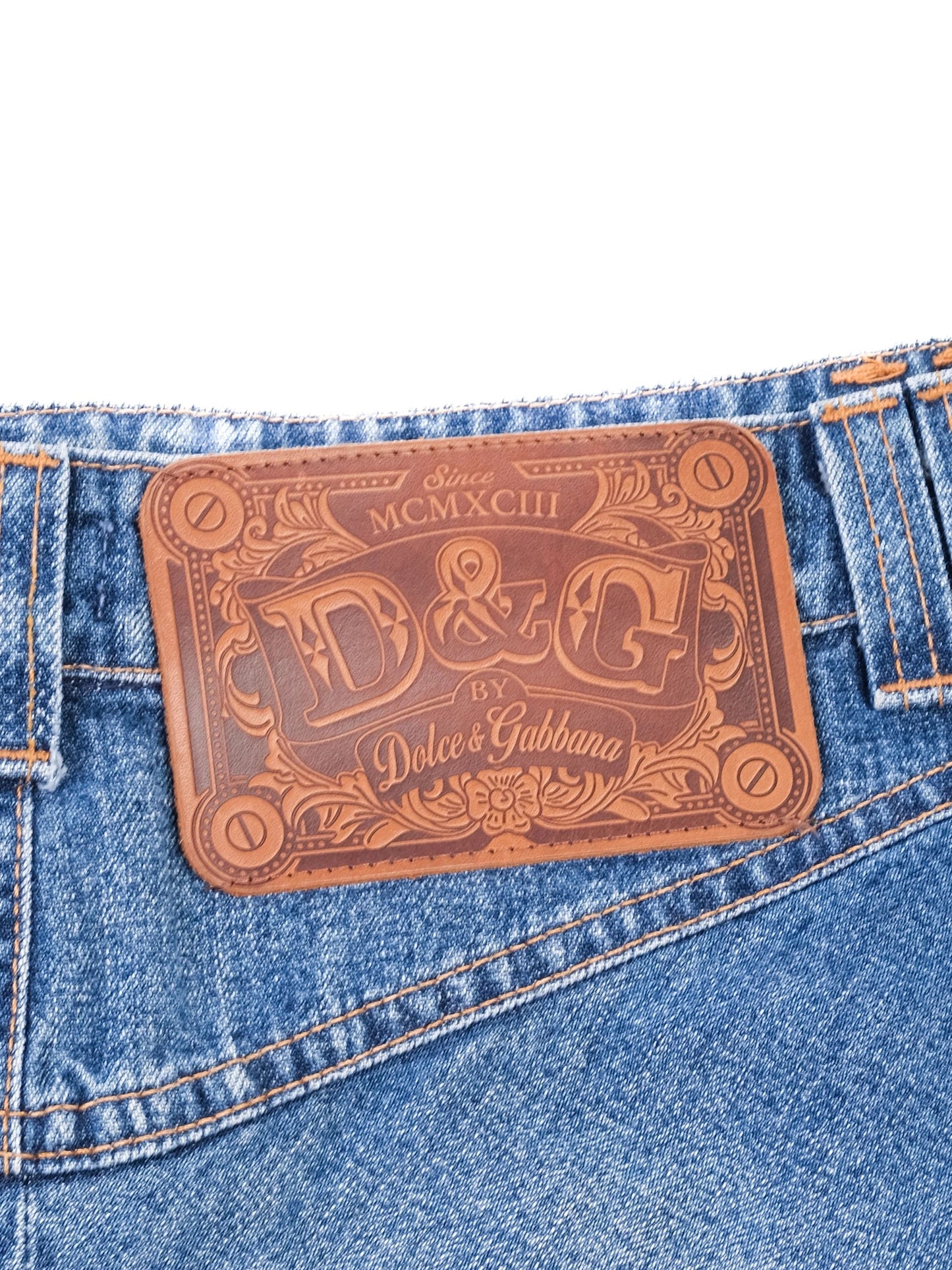 excellent dolce gabbana blue denim mini skirt size m