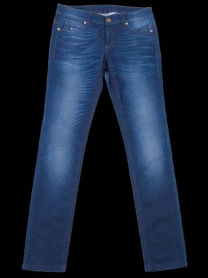 Excellent Gucci Blue Denim Jeans Size S with Embroidered Design