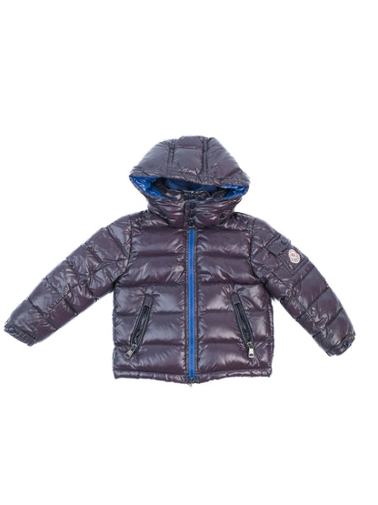 Excellent Moncler Black Nylon Puffer Jacket with Hood Size 2 for Kids