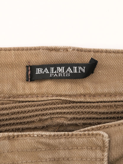 Balmain Green Pants with Zipper Details Size M Excellent Condition