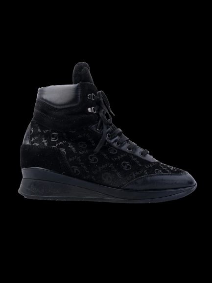 Excellent Byblos Black Leather High-Top Sneakers Size 38