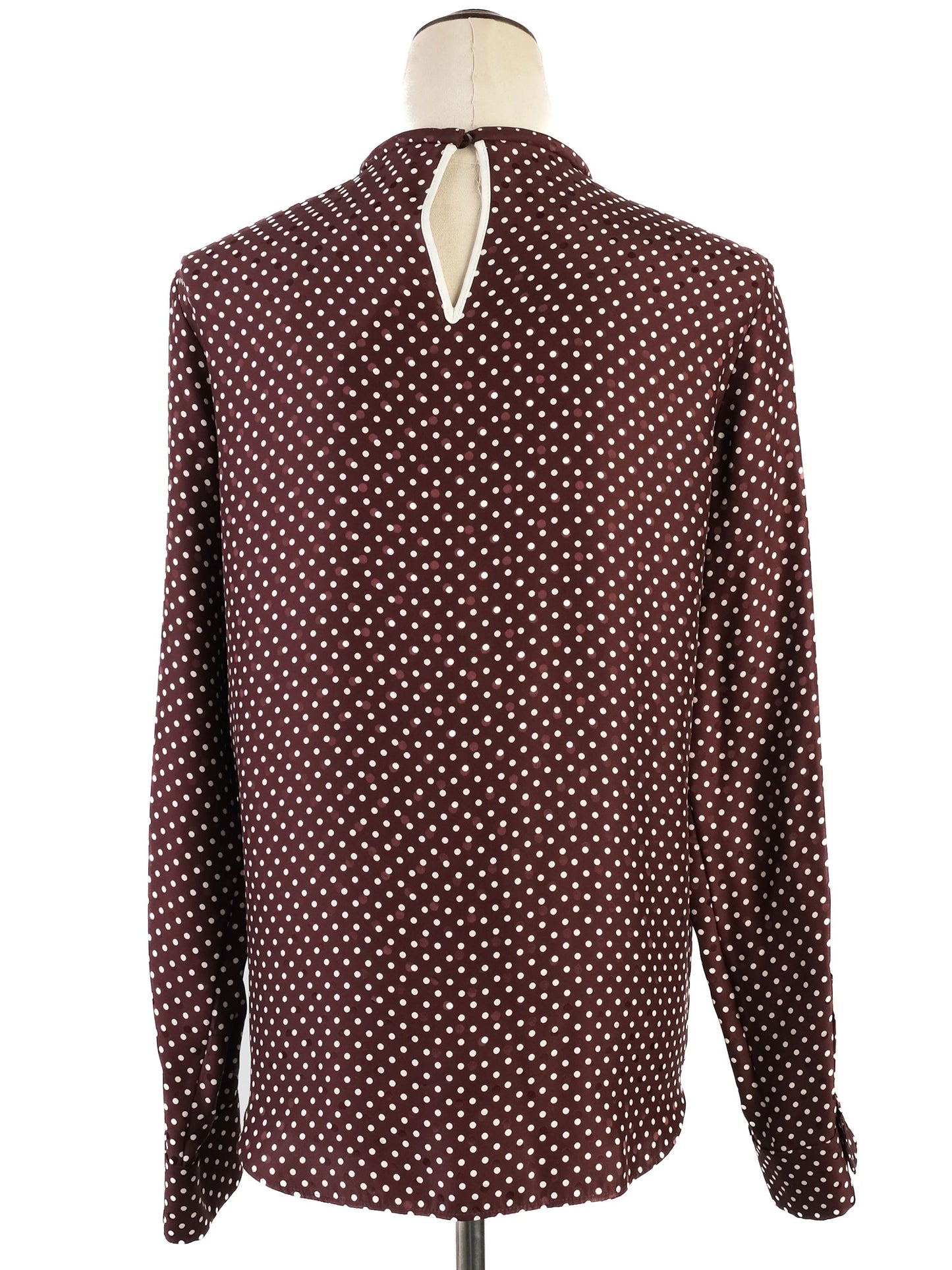 excellent chloe purple silk blouse m with tie detail