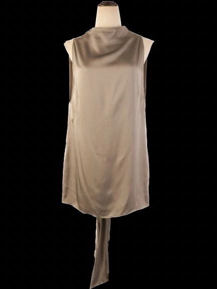 excellent tom ford gray silk top size l with open back detail