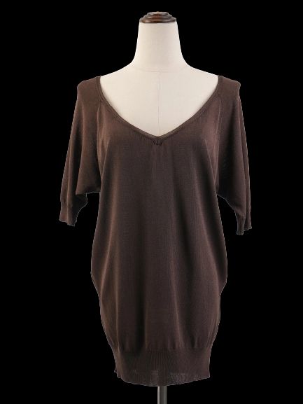 Excellent Max Mara Orange Viscose V-Neck Sweater Size S